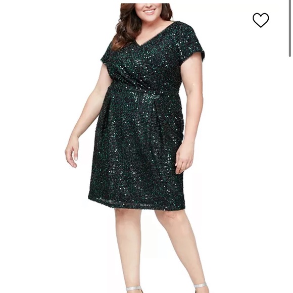 SL Fashions Dresses & Skirts - Women’s Green Sequin Sheath Dress Size 14